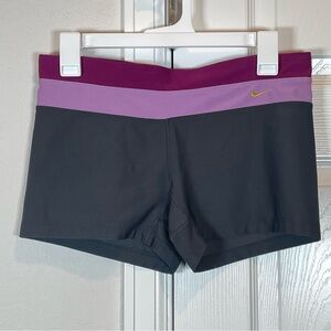 Nike Epic Dri-FIT Gray and Purple Tight Fit Running Shorts Size M